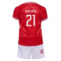 Dänemark Morten Hjulmand #21 Fußballbekleidung Heimtrikot Kinder EM 2024 Kurzarm (+ kurze hosen)